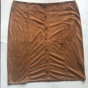 Faith And Joy Brown/Tan Suede Skirt